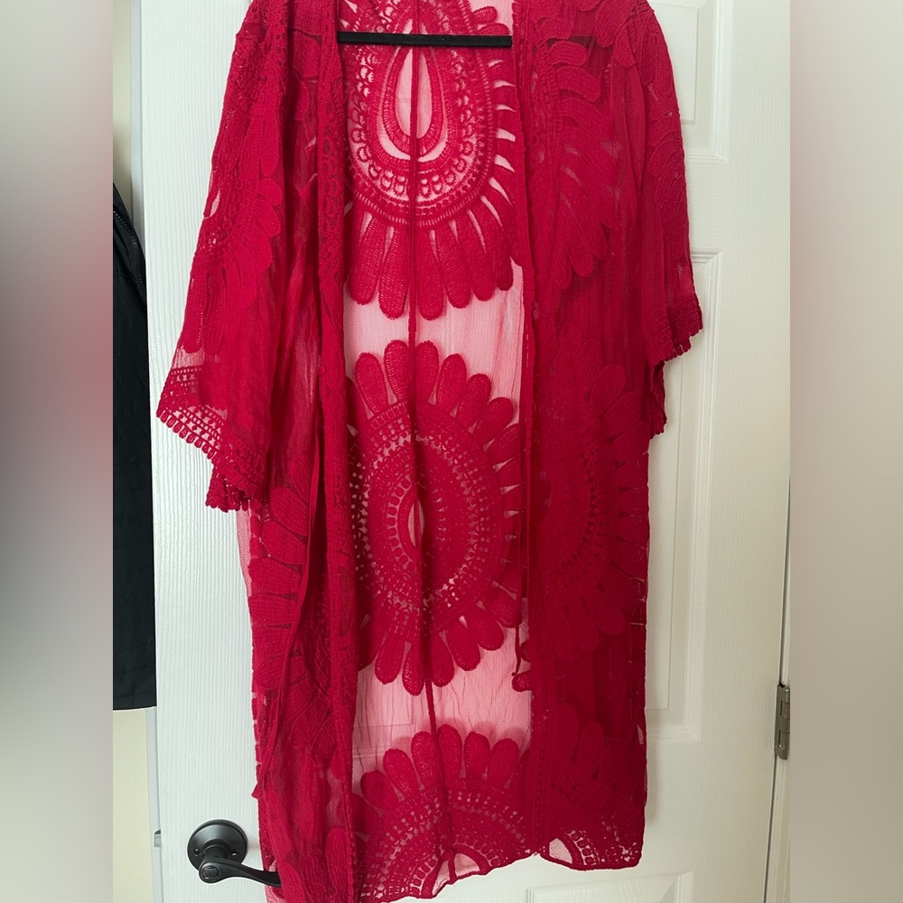 Style & Co. Red Lace Cape
